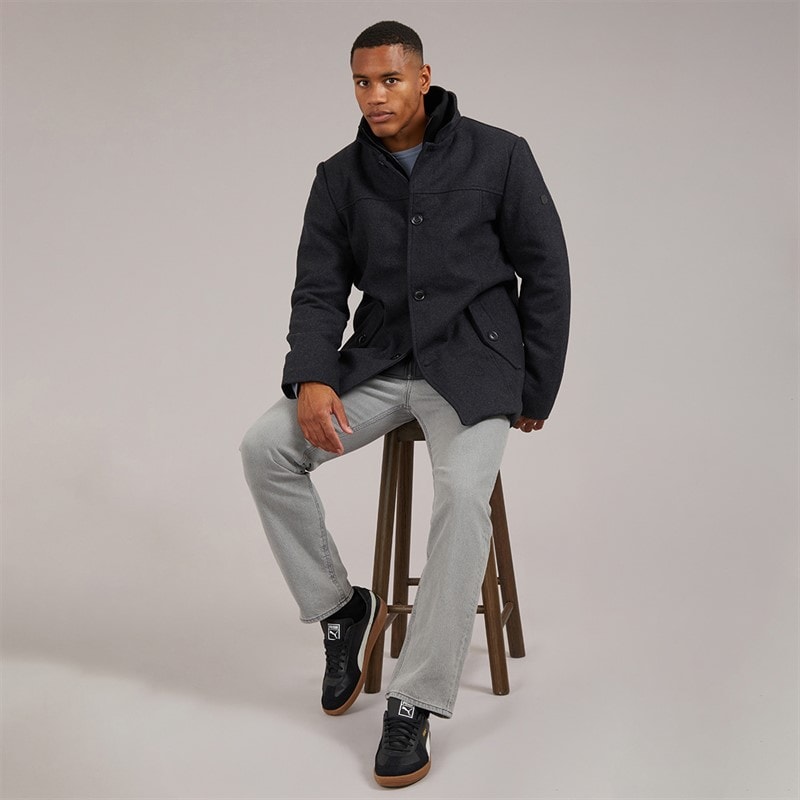 Herre lunik frakke Charcoal Mix - Billede 4