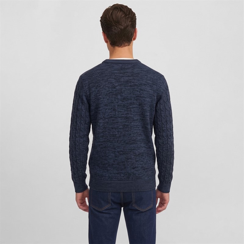 Herre trevin striktrøje Navy - Billede 2
