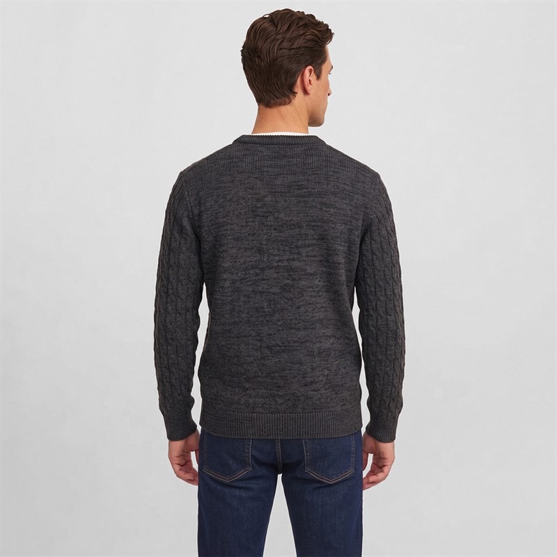Herre trevin striktrøje Charcoal Mix - Billede 2