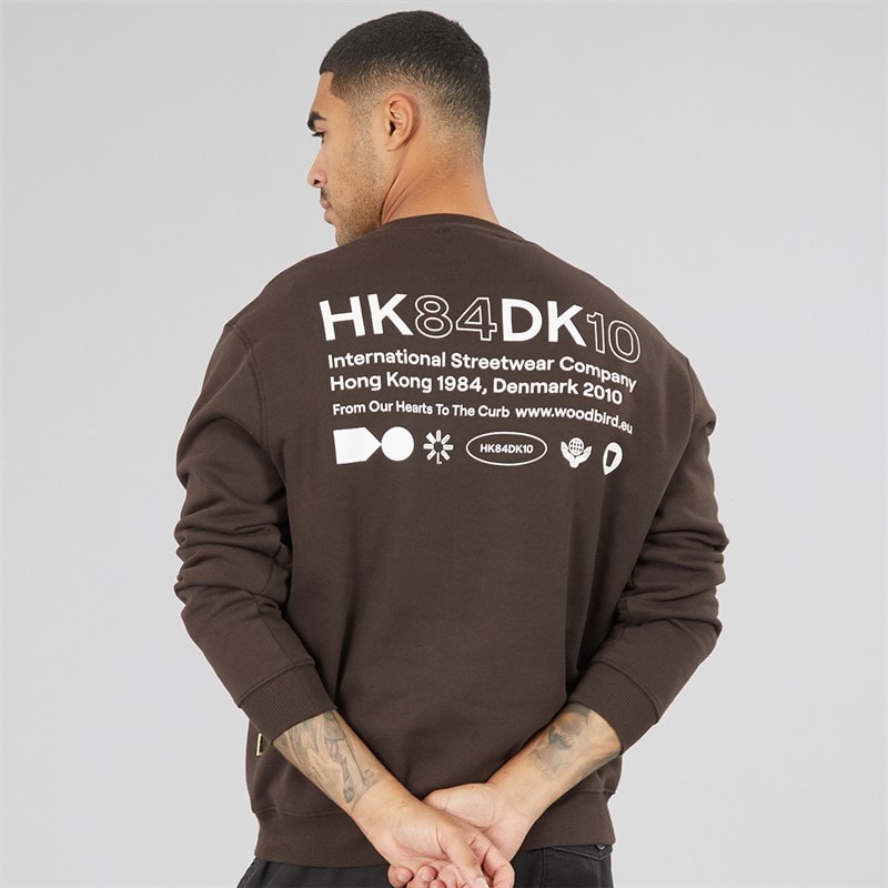 Woodbird Herre cane hkdk sweatshirt - Brun