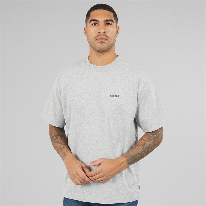Herre baine dude t-shirt Light Grey Melange - Billede 2