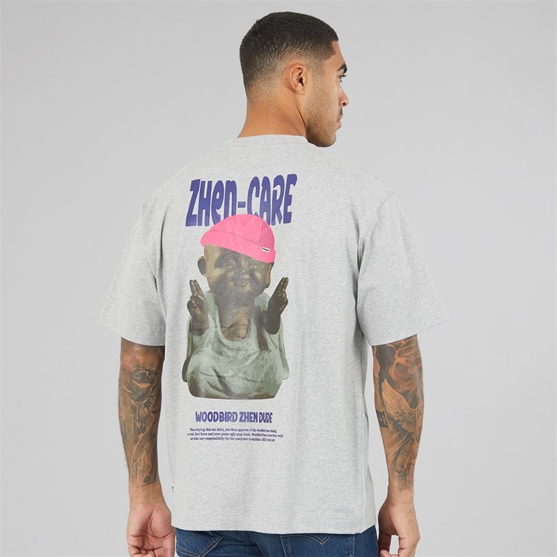 Herre baine dude t-shirt Light Grey Melange - Billede 3
