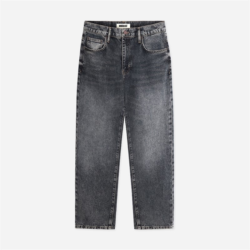 Woodbird Herre jay shadow straight fit jeans - Mørkegrå