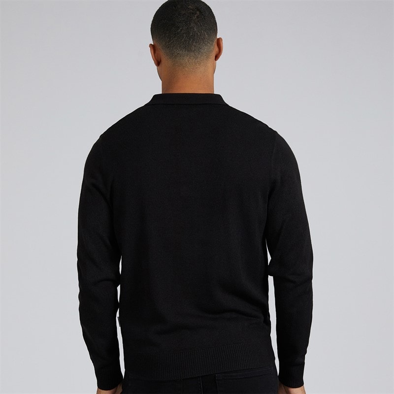 Herre archie strikket poloshirt Sort - Billede 2