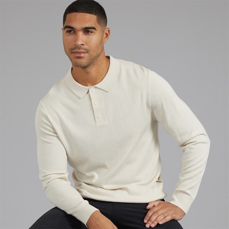 Herre archie strikket poloshirt Moonbeam - Billede 1