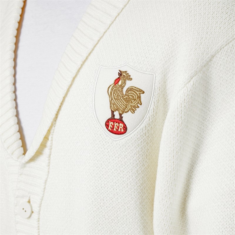 Herre FFR France rugby 120 års cardigan Off White - Billede 3