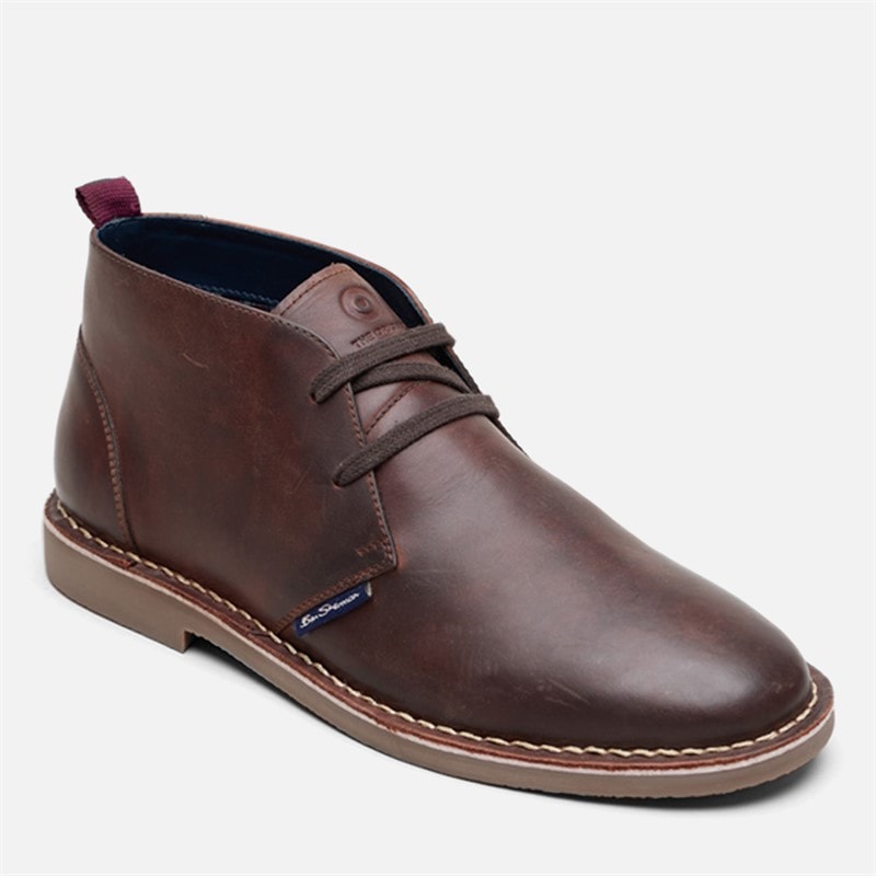 Herre hemmings læder ørkenstøvler Brown Leather - Billede 2