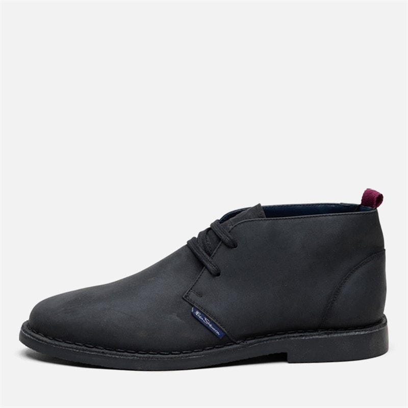 Ben Sherman Herre hemmings læder ørkenstøvler - Black Leather