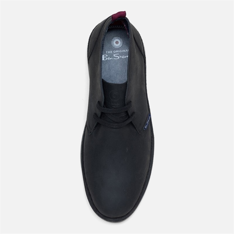 Herre hemmings læder ørkenstøvler Black Leather - Billede 3