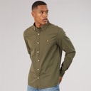 Herre grå langærmet skjorte Khaki/Jet Black