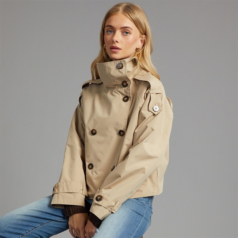 Brave Soul Dame joely kort trenchcoat - Camel