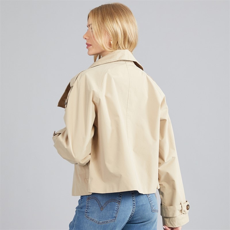 Dame joely kort trenchcoat Camel - Billede 2