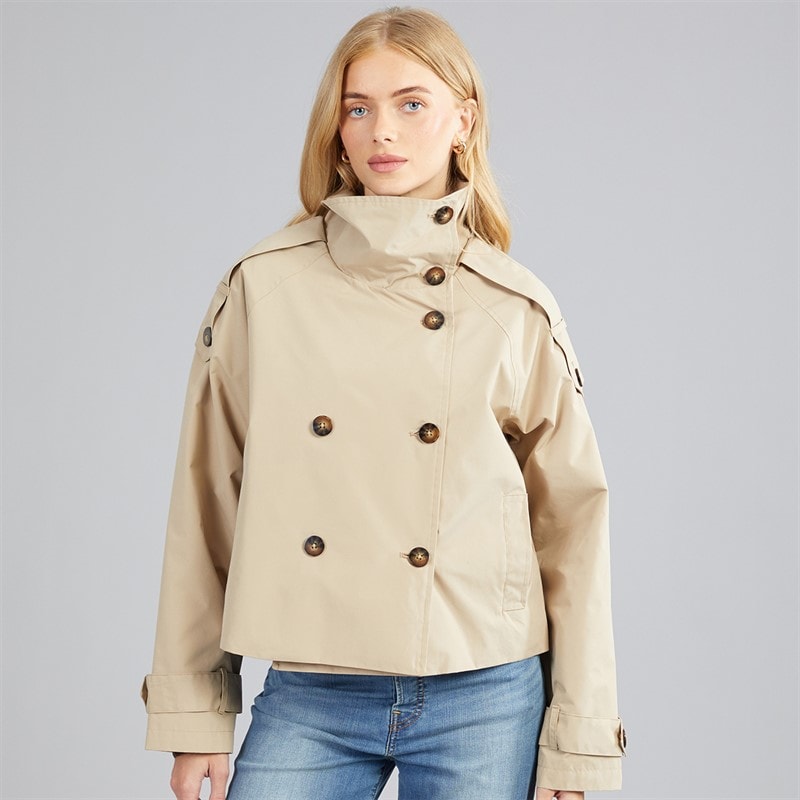 Dame joely kort trenchcoat Camel - Billede 3