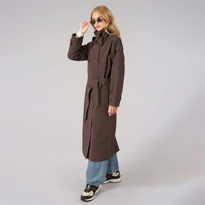 Dame joely maxi trenchcoat Chocolate - Billede 4