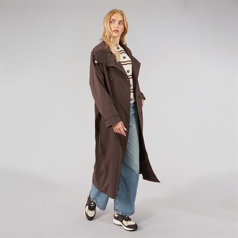 Dame joely maxi trenchcoat Chocolate - Billede 5