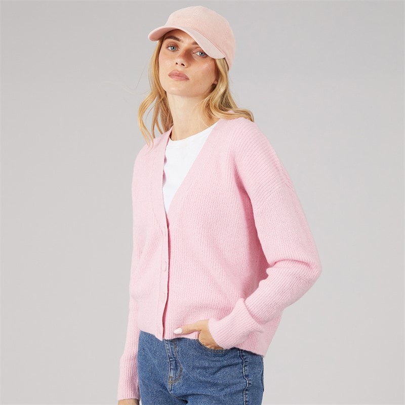 Brave Soul Dame daffie blød strikket cardigan - Pink