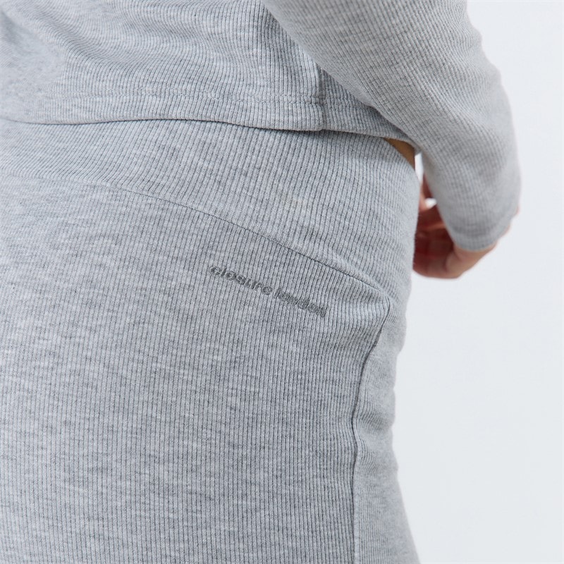 Dame ribstrikkede bukser med åben kant Grey Marl - Billede 4