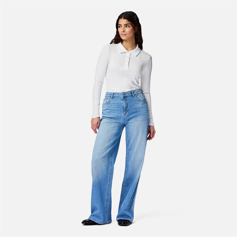 Dame ilke dame vide ben jeans Light Blue Denim - Billede 3