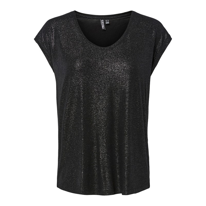 Dame alice glimmer t-shirt Sort - Billede 1