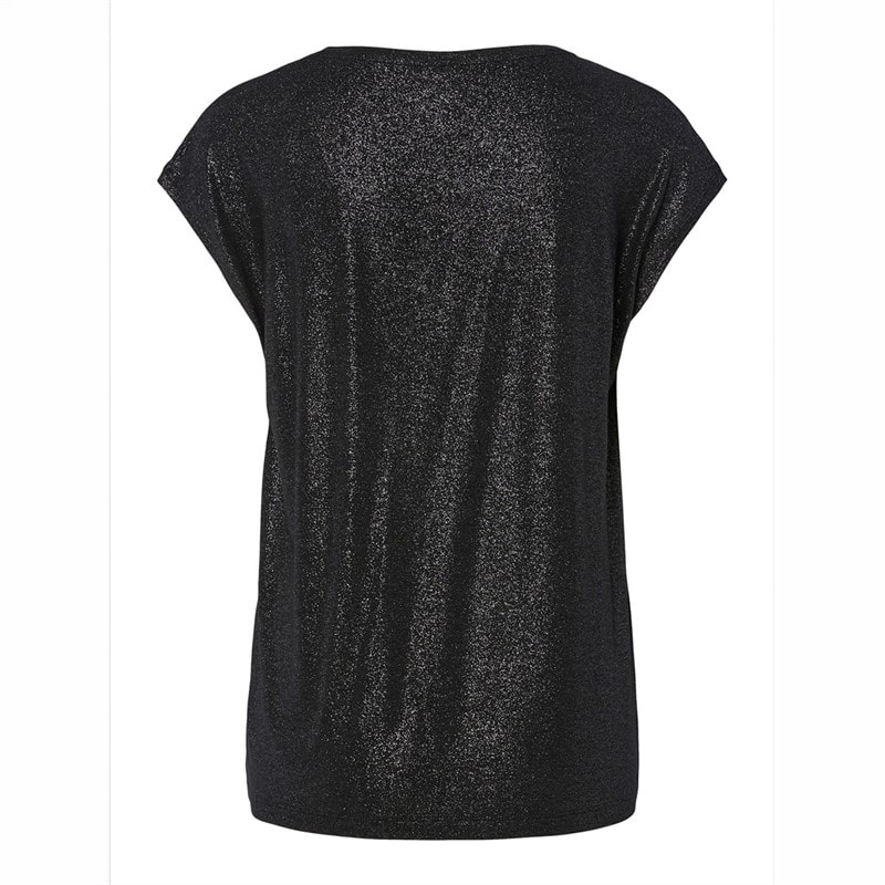 Dame alice glimmer t-shirt Sort - Billede 2