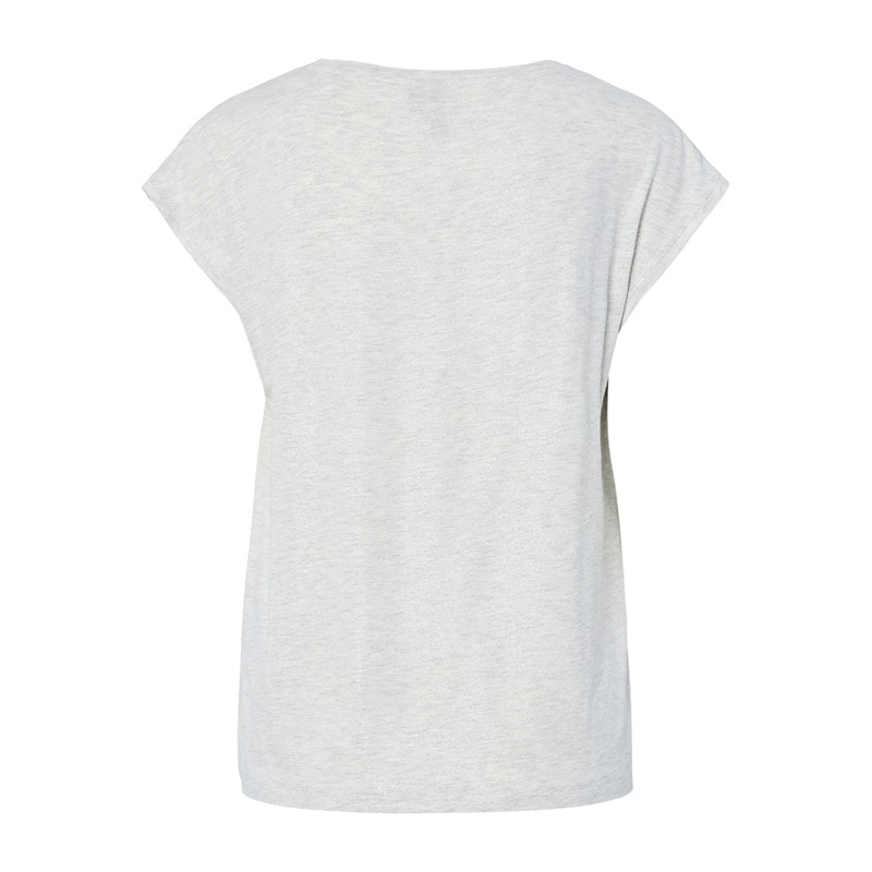 Dame alice glimmer t-shirt Light Grey Melange - Billede 2