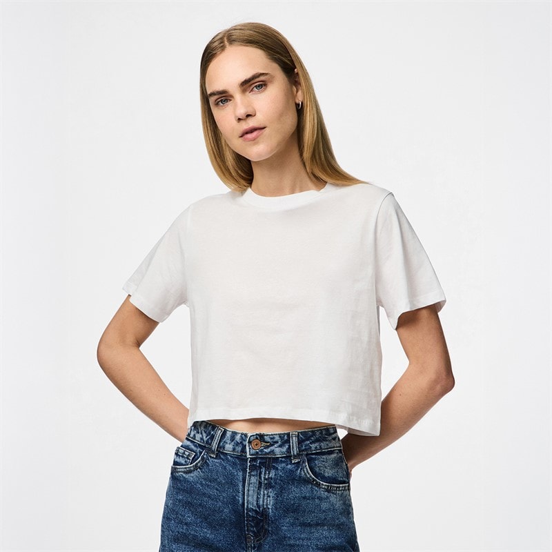 Pieces Dame sara t-shirt - Bright White