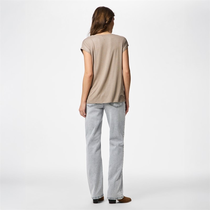 Dame alice glimmer t-shirt Greige - Billede 2