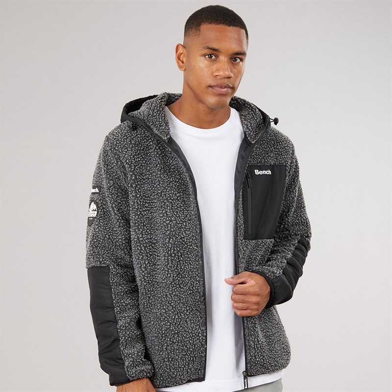 Herre brecon lynlås-sherpa fleecejakke Black Marl - Billede 1