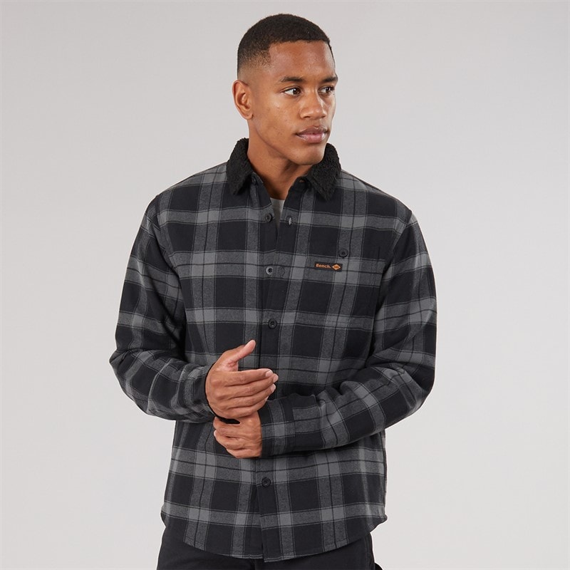 Herre zyren vatteret ternet flannelskjorte Sort/Dark Grey Check - Billede 3