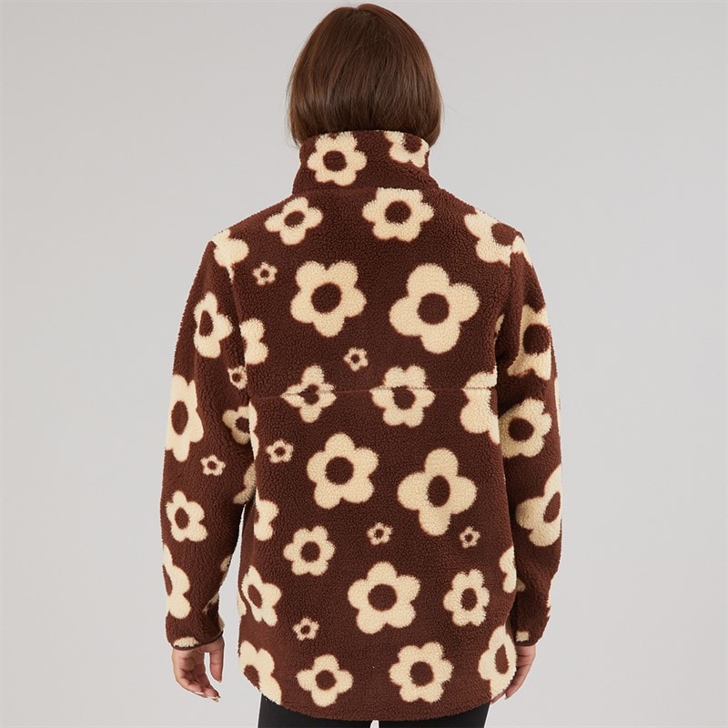 Dame dessa fleece med 1/4 lynlås Chocolate/Chalk - Billede 2