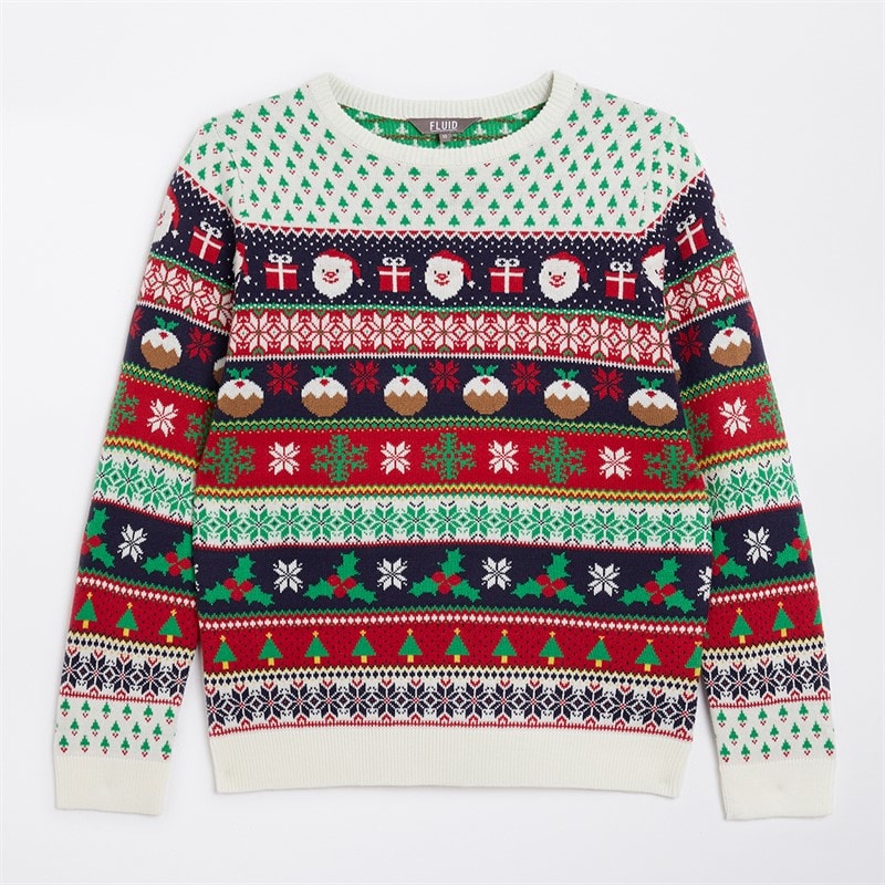 Dame jacquard juletrøje Multi - Billede 2