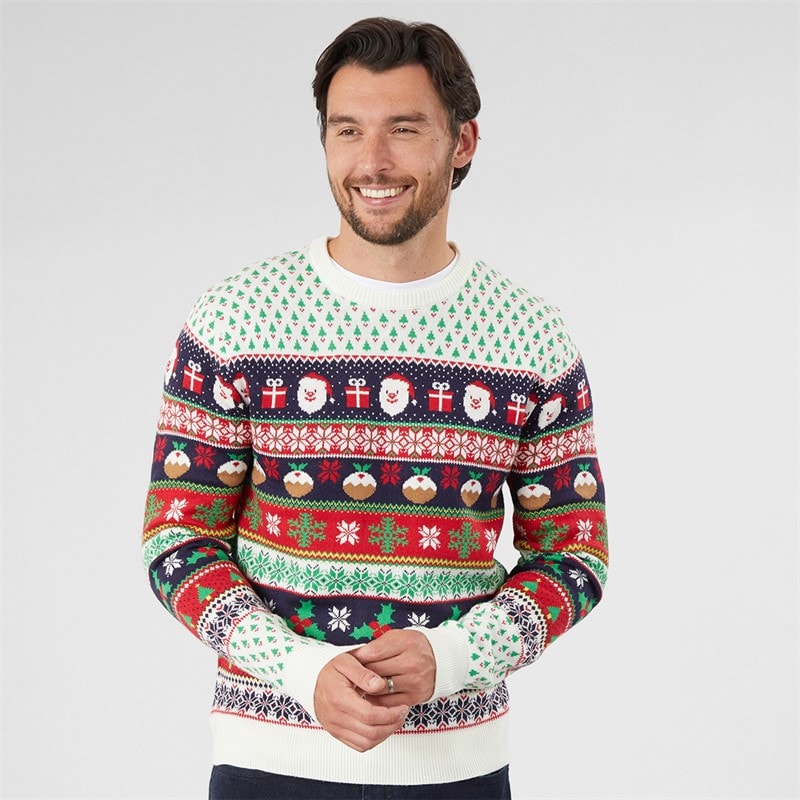 Herre jacquard juletrøje Multi - Billede 2