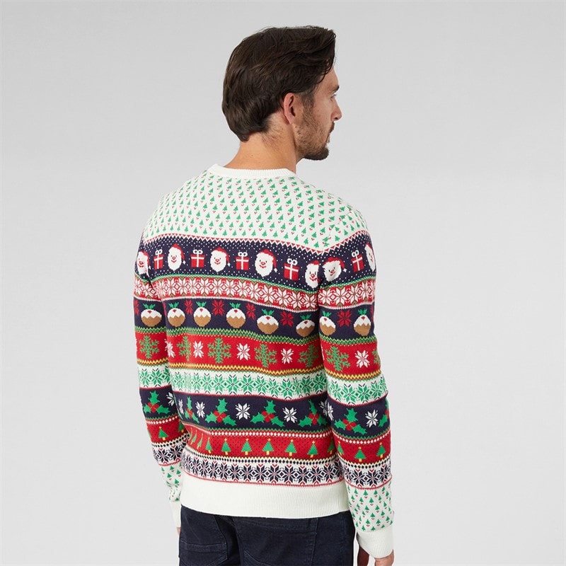 Herre jacquard juletrøje Multi - Billede 3
