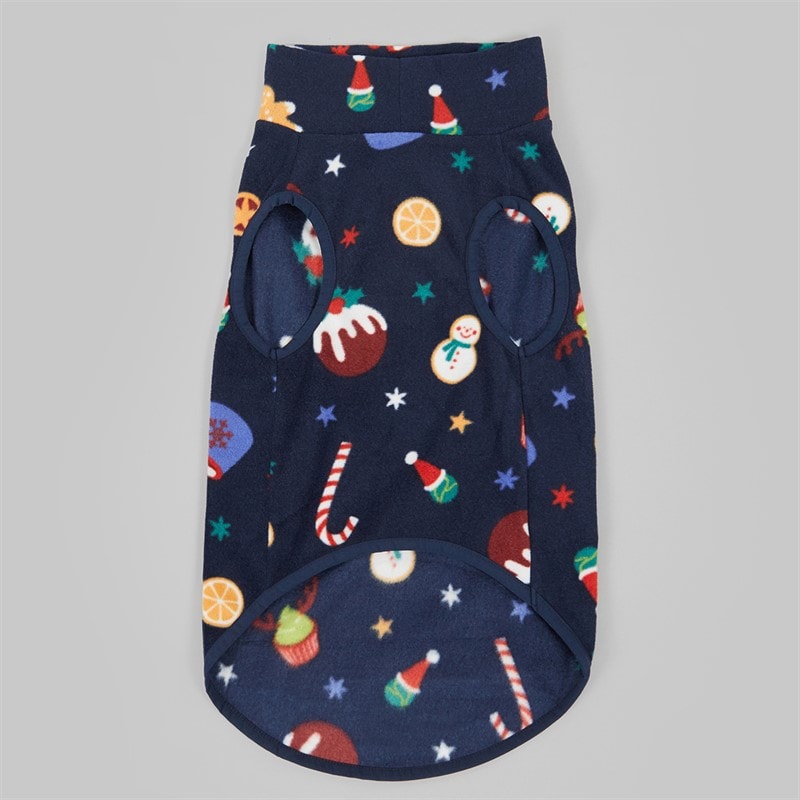 dog microfleece juletrøje Multi Navy - Billede 2