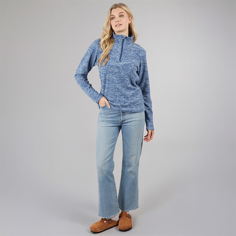 Dame 1/4 lynlås microfleece top Blå - Billede 3