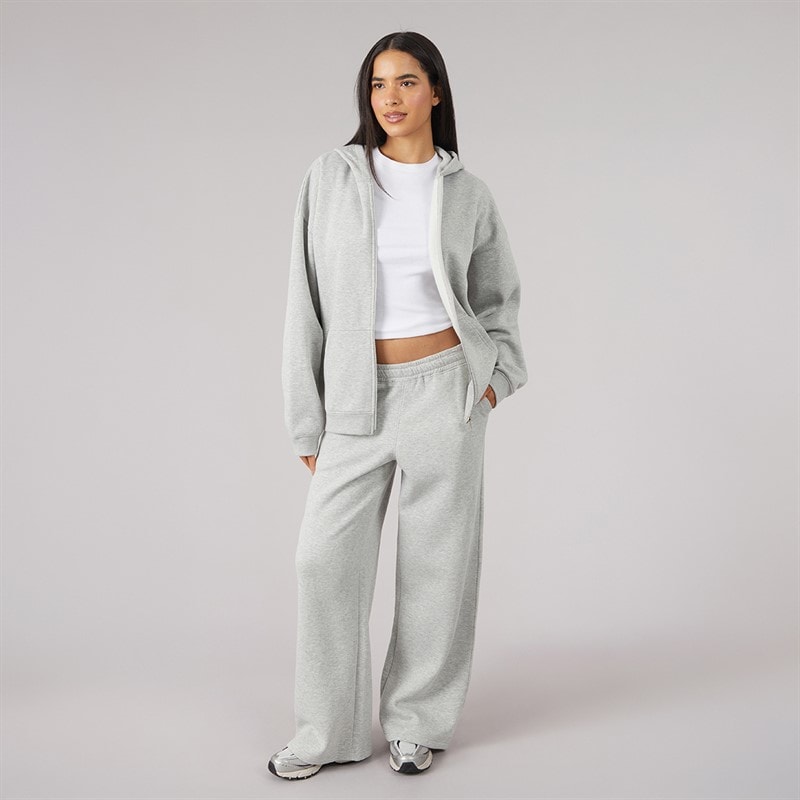 Dame joggers med åben kant Grey Marl - Billede 3