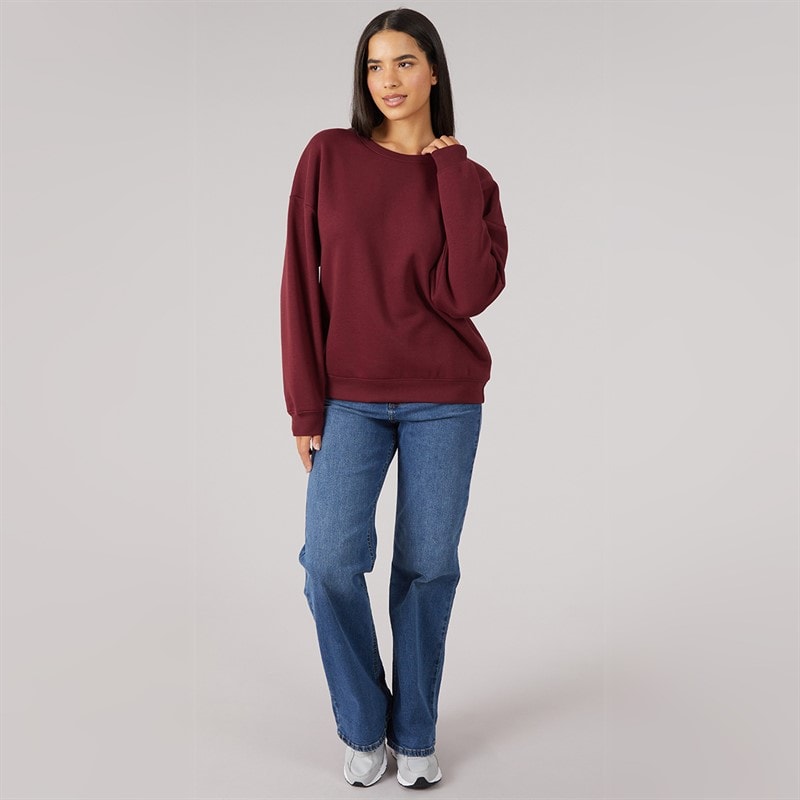 Dame oversized sweatshirt Bordeaux - Billede 3