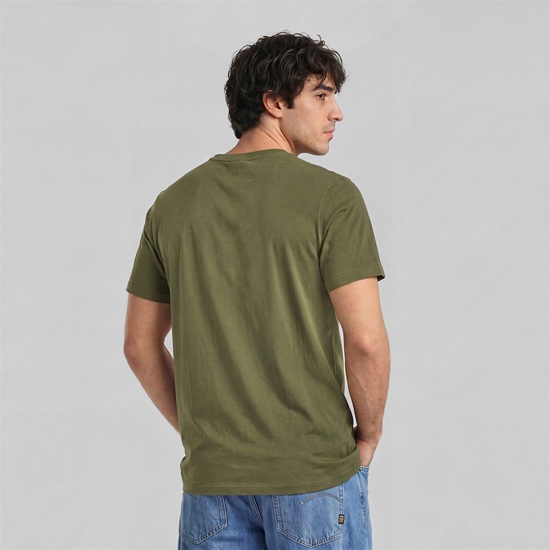 Herre logo slim t-shirt Shadow Olive - Billede 2