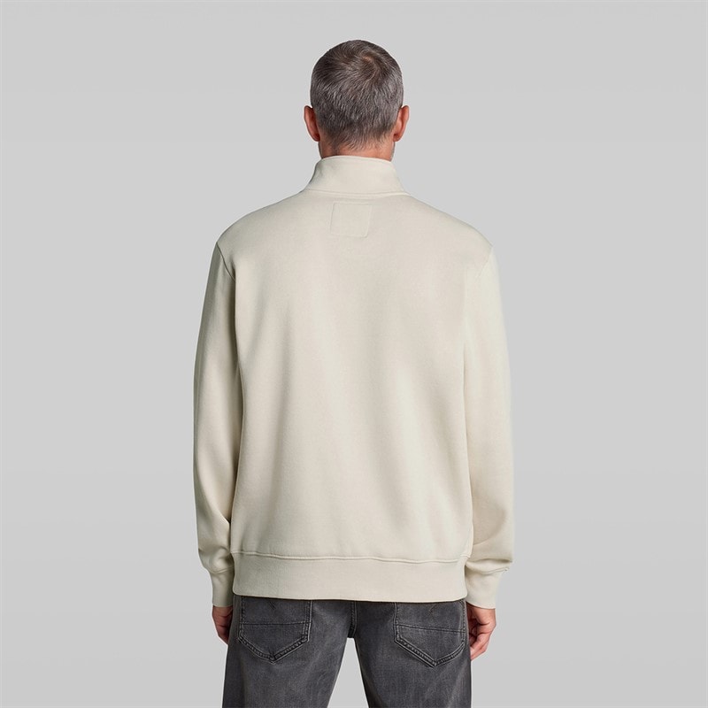 Herre sweatshirt med halv lynlås Hvid - Billede 2