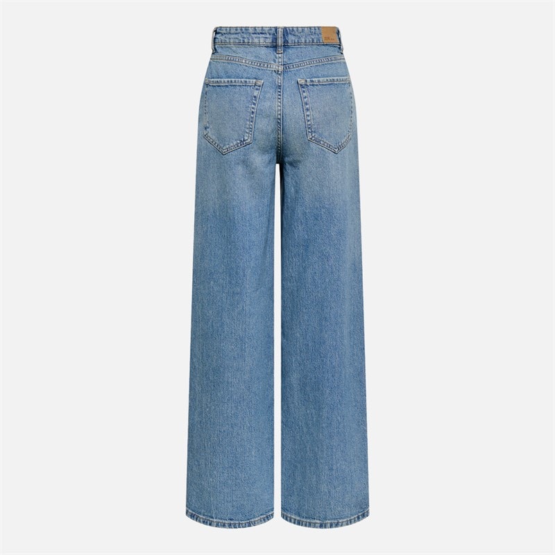 Dame carina jeans med vidde ben Light Blue Denim - Billede 2