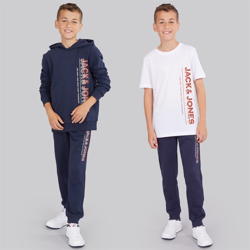 Drenge struktur trepak hættetrøje t-shirt og joggingbukser sæt Navy Blazer - Billede 1
