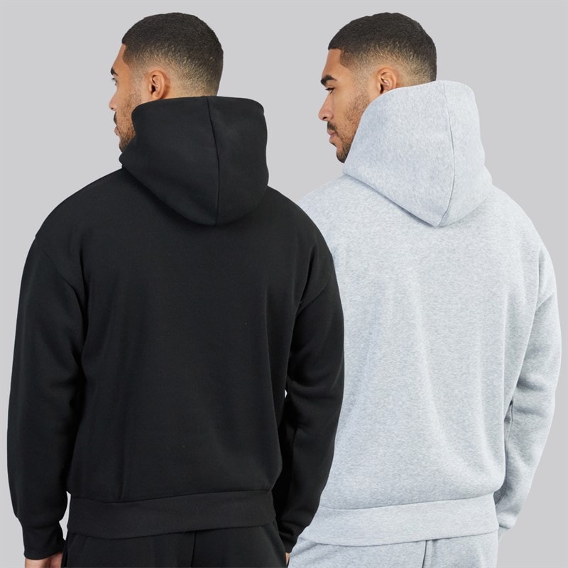 Herre oversized to-pak hættetrøjer Sort/Hvidgråmeleret - Billede 2