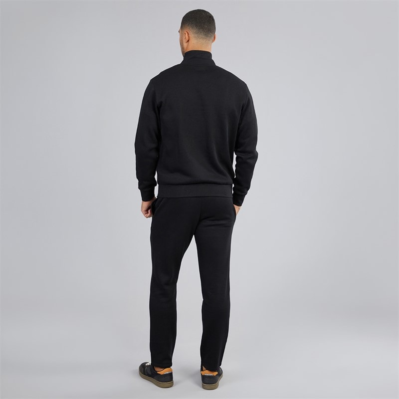 Herre 1/4 lynlås åbent ben tracksuit Sort - Billede 2
