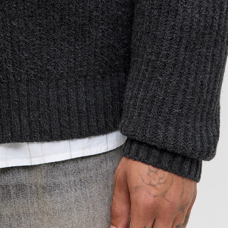 Herre strikket cardigan Dark Grey Marl - Billede 4