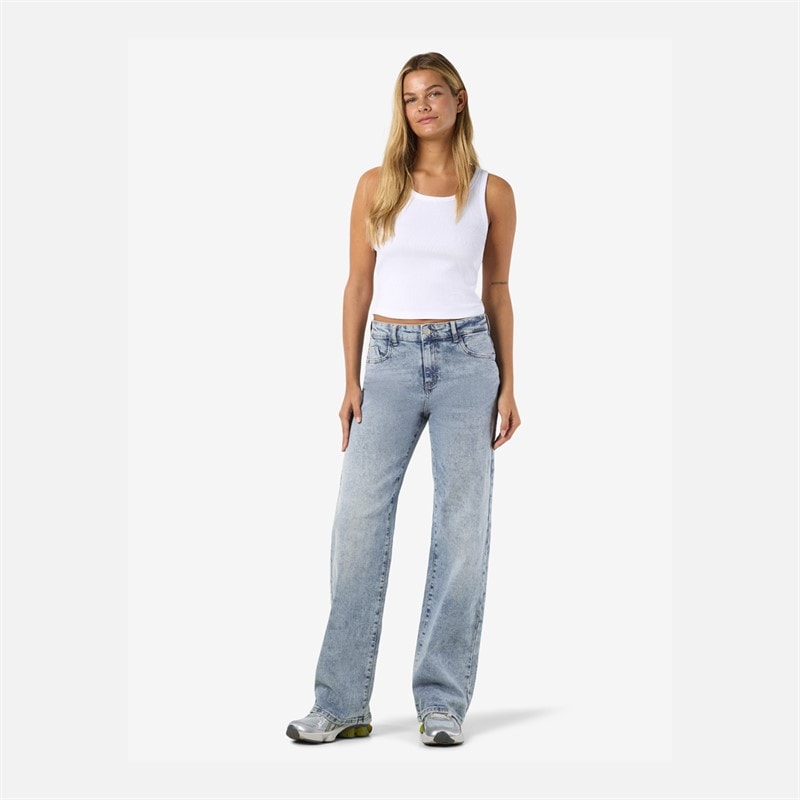 Dame yolanda jeans med vide ben Light Blue Denim - Billede 2