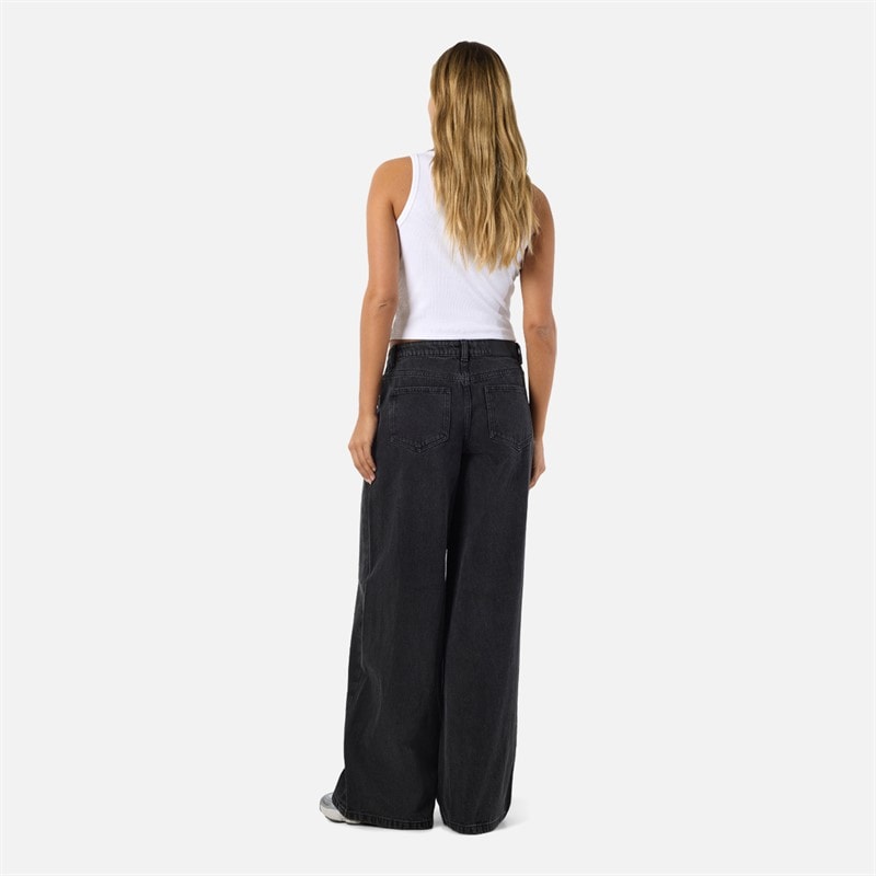 Dame kettie vidbenede jeans Black Denim - Billede 3