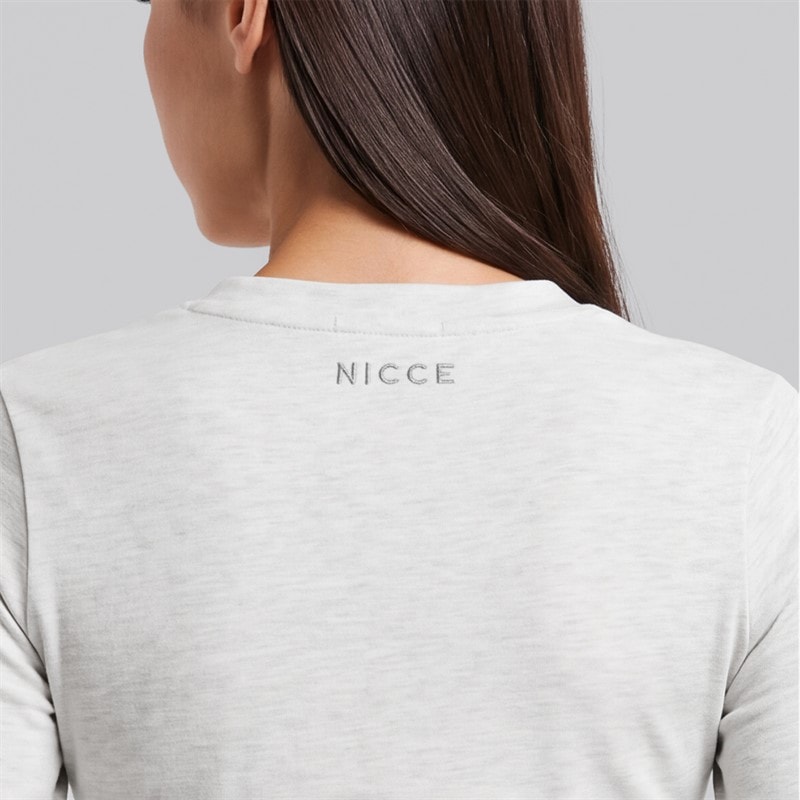 Dame penelopee tætsiddende langærmet henley t-shirt Ice Grey Marl - Billede 3