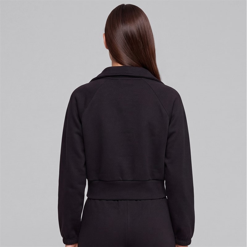 Dame quintessa cropped sweatshirt med lynlås foran Sort - Billede 2