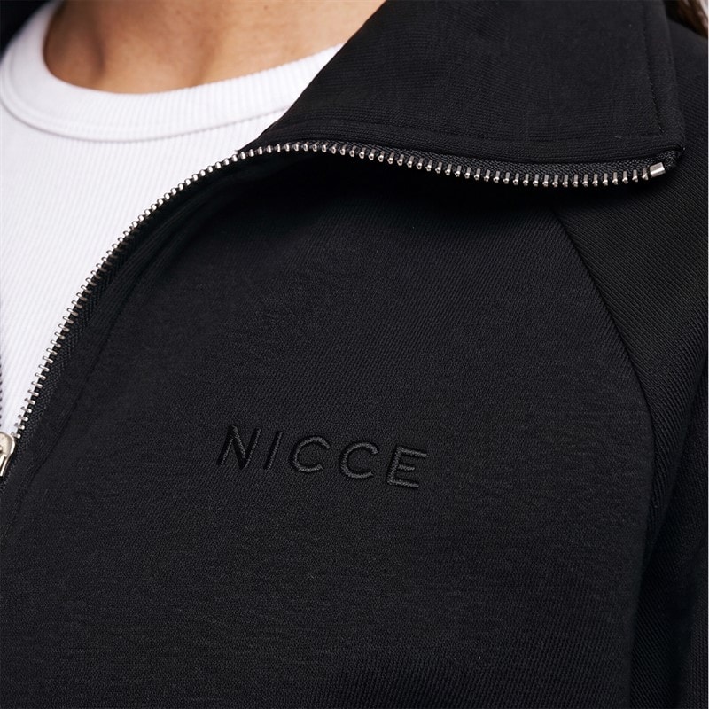 Dame quintessa cropped sweatshirt med lynlås foran Sort - Billede 3