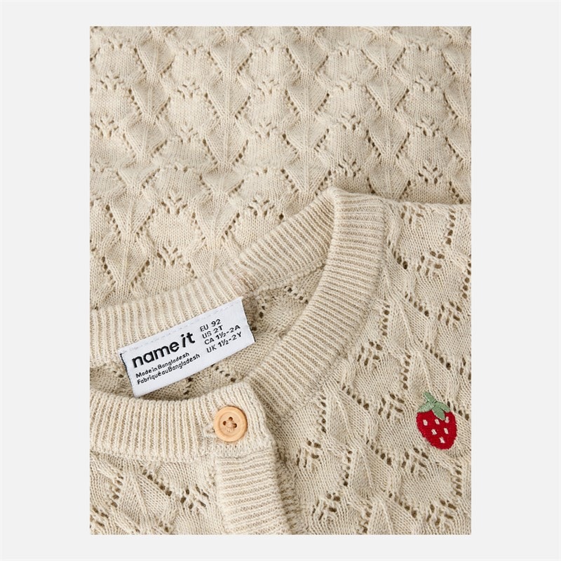 Piger himali strikket cardigan Peyote Melange - Billede 3